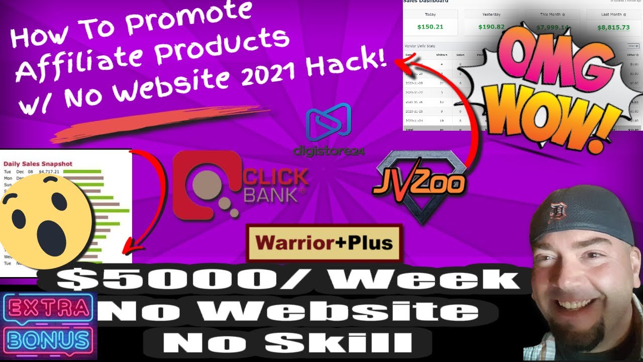 How to promote 2021 ClickBank, Warrior Plus and JvZoo products without a website and with free traffic?